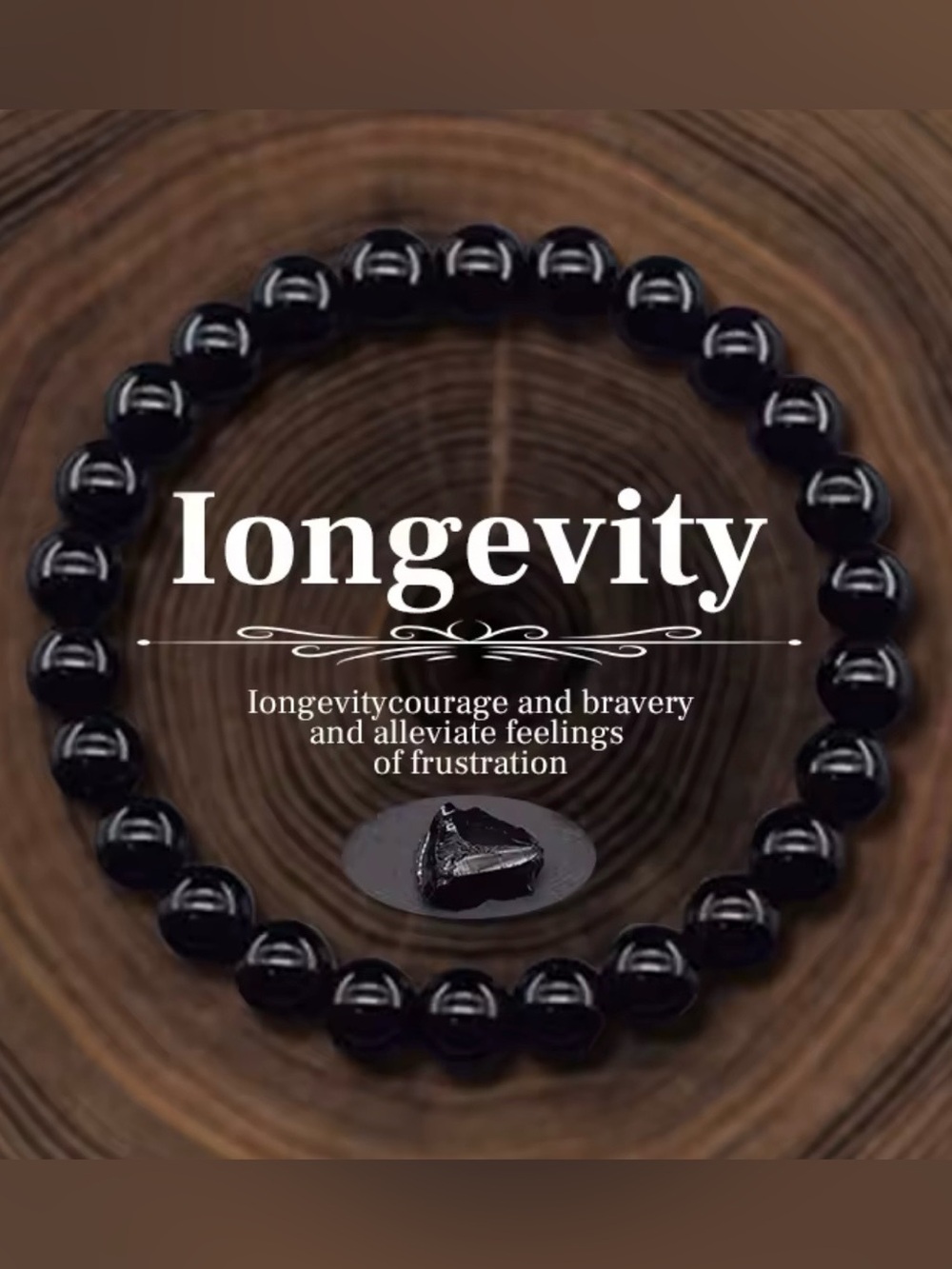 JD Gems jewelry longevity bravery black Beaded Bracelet natural stone 6/8/10mm